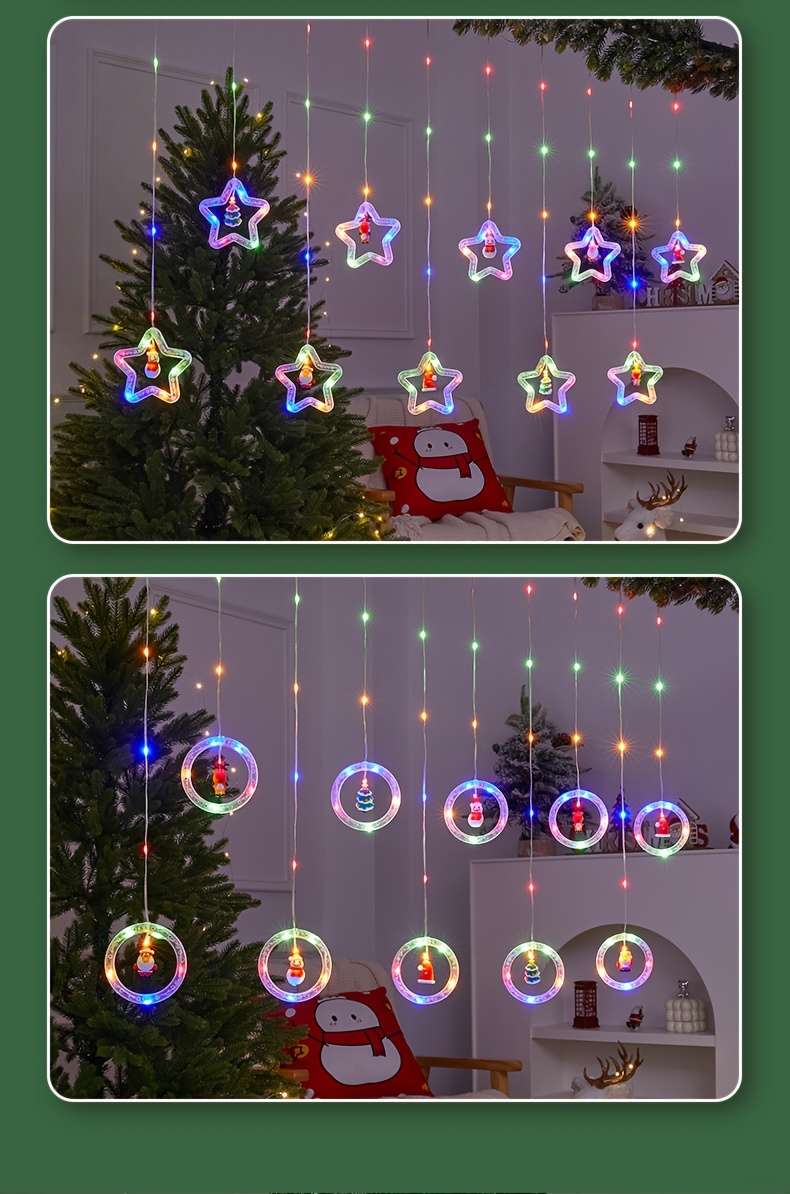 Christmas Lights Leather Wire Lamp Star Type Color