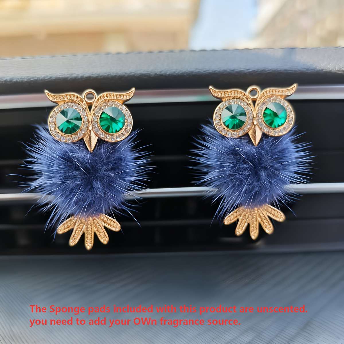 Car Interior Decor Color 2Pc Red Owl