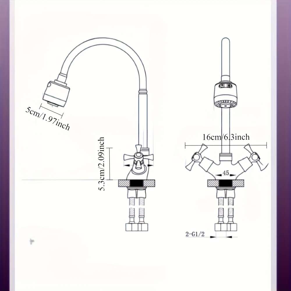 Faucet Electroplating Model With 60Cm Hose G1 2