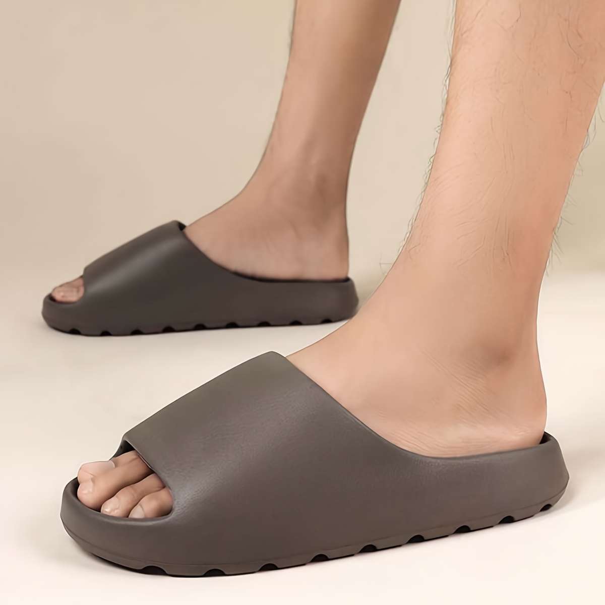 Men Slippers Summer Style Black Size Uk 7.5