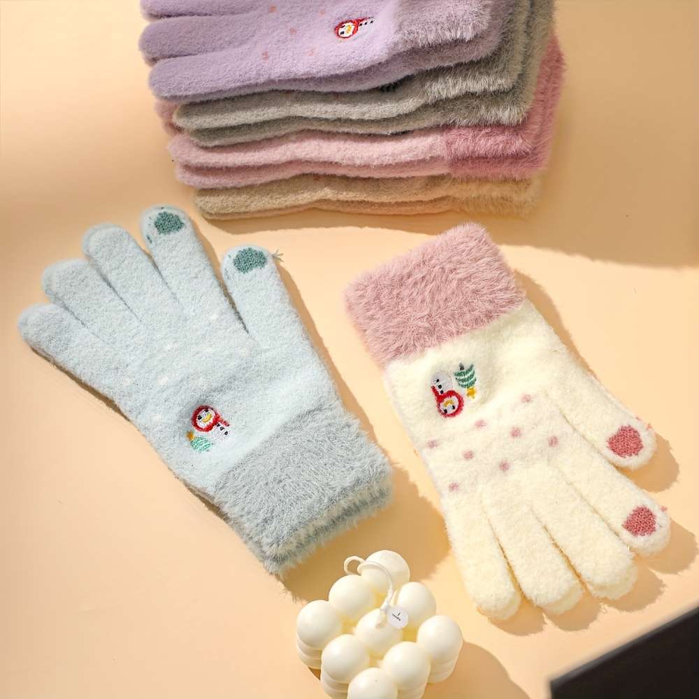 Winter Gloves Color White