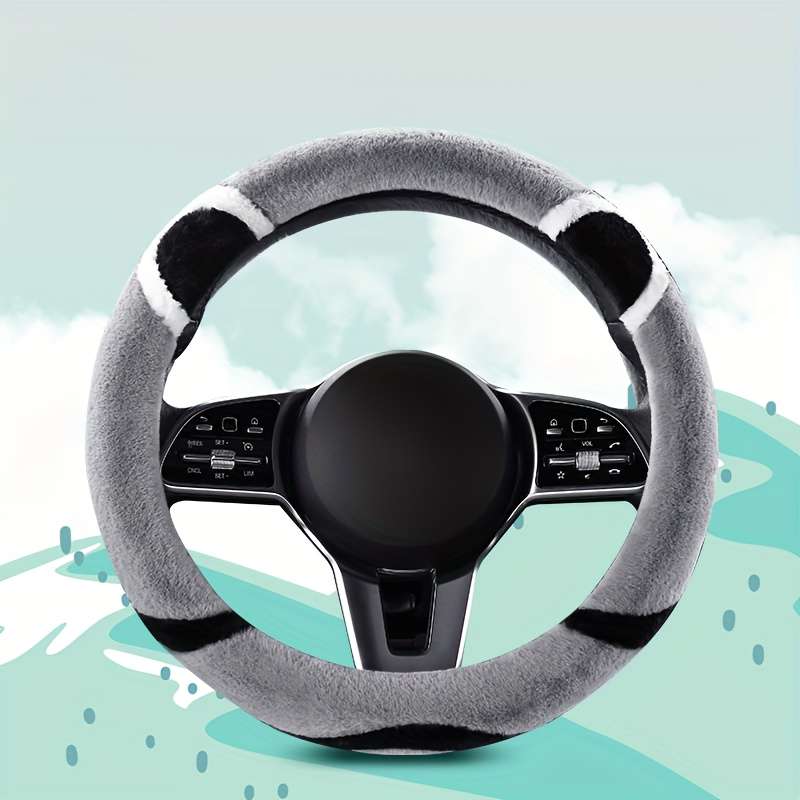Car Steering Wheel Cover Grey Model Round