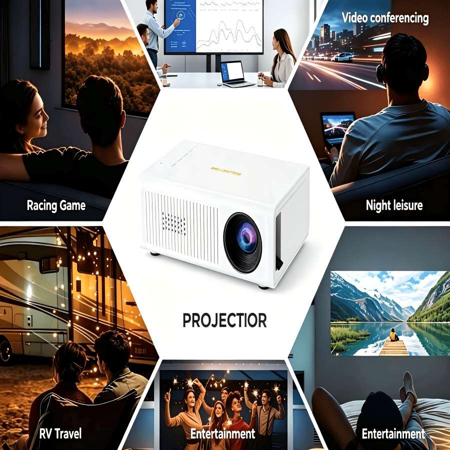Projector Style White Multi Functional Mobile Phone Projector With Remote Control