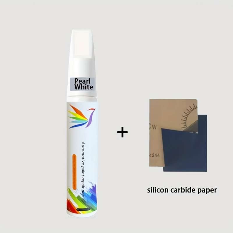 Car Scratch Repair Tool Color Pearl White Quantity 2Pcs  Touch  Up Pen  Add  Sandpaper