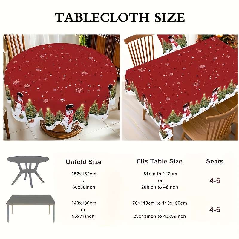 Christmas Tablecloth Size Round 150Cm