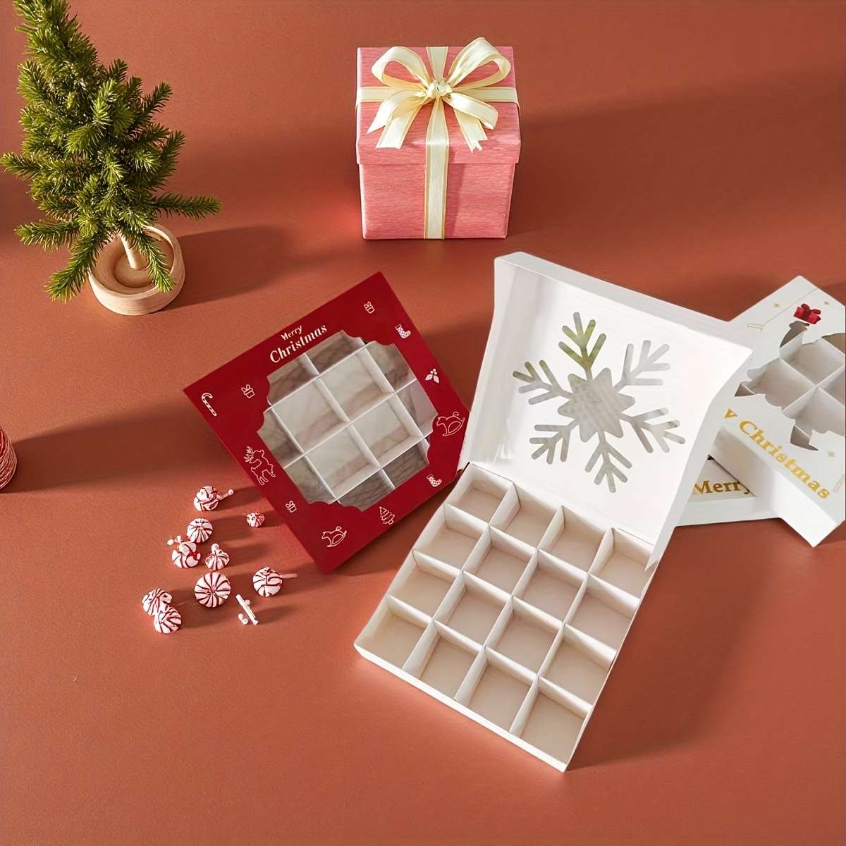 Christmas Gift Boxes Model Snowman 4Pcs Items Christmas Gift Box