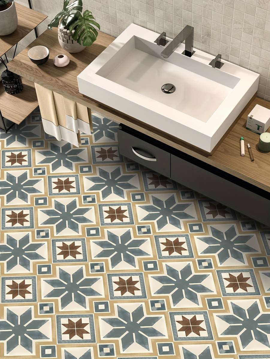 Floor Stickers Color Polychrome Size 20X20Cm