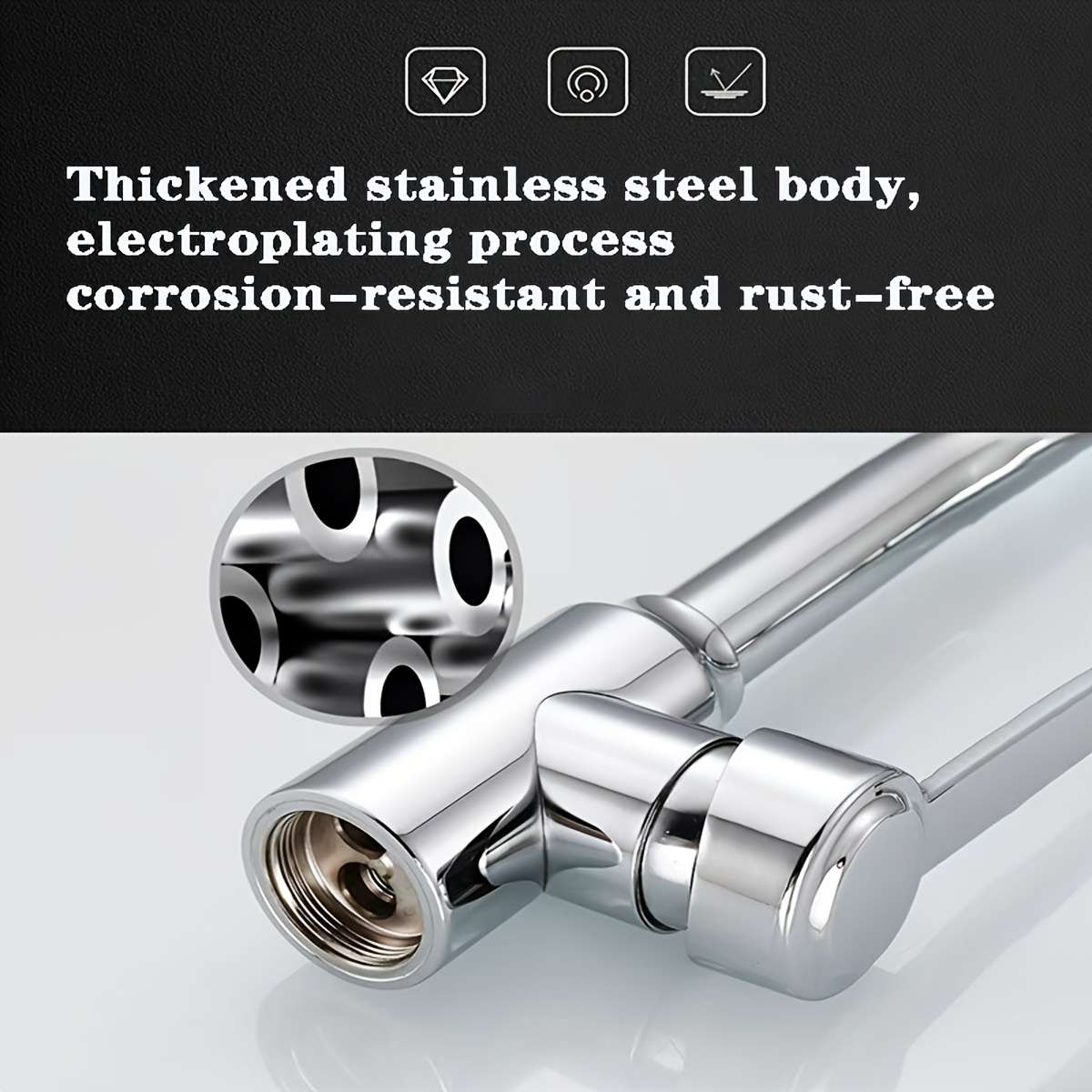 Faucet Silver Faucet  With 2 60Cm Tubes