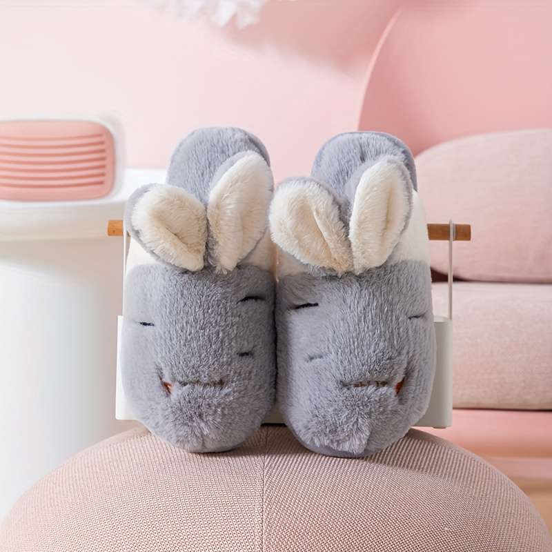 Cotton Slippers Color Gray Carrot Rabbit Sizeuk 6.5-7