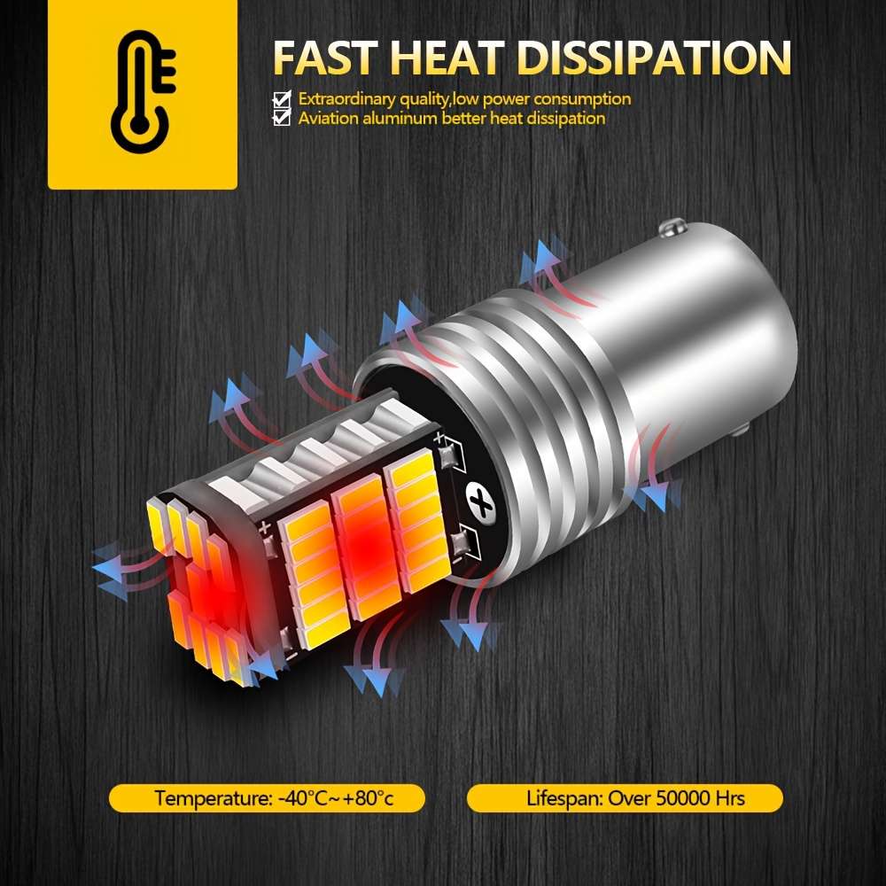 2Pcs High Power 1156 BA15S P21W LED Bulb