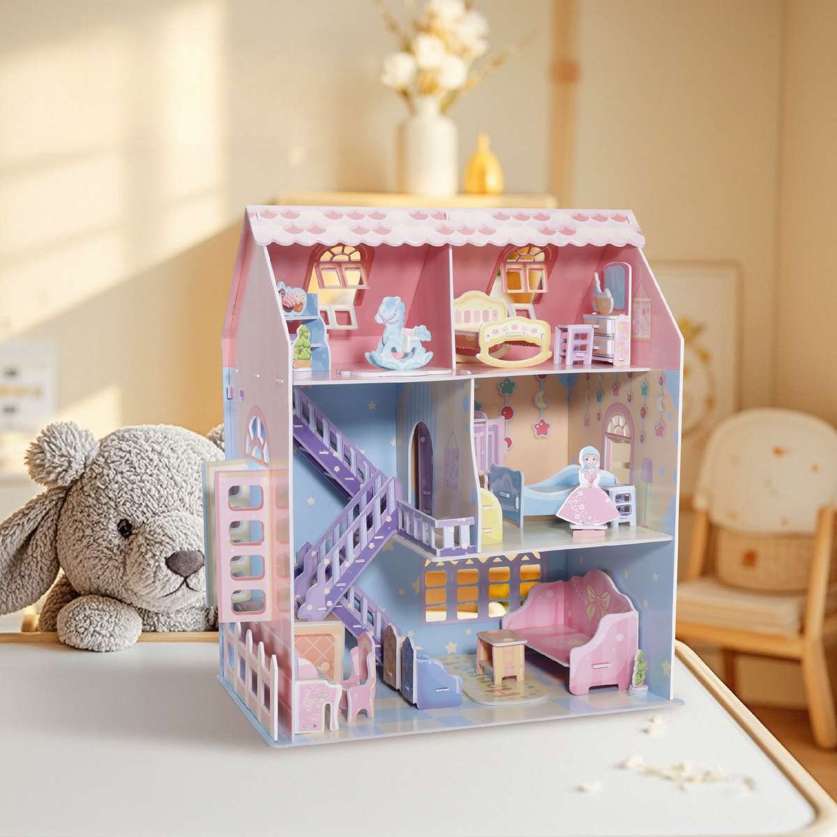 3D Building Model Puzzle Set Style Mini House