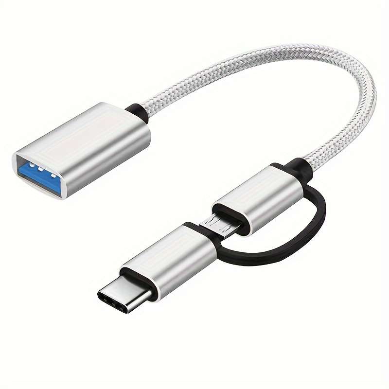 1pc 2in1 USB OTG Adapter Cable Versatile Converter for Multiple Devices Durable and Flexibl