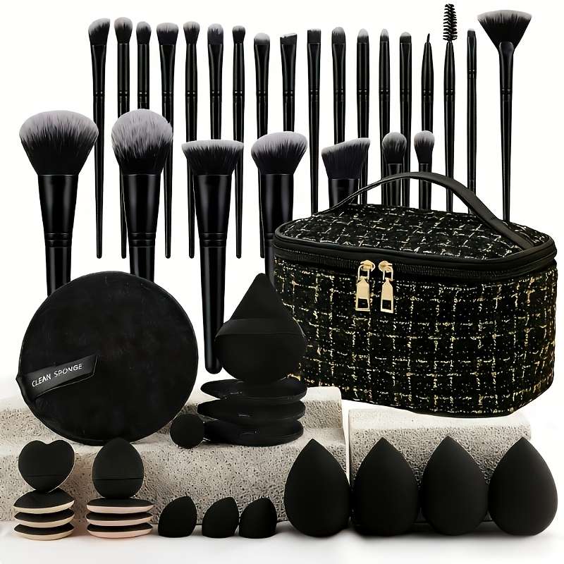 Makeup Brush Set Color Black Quantity16Pcs