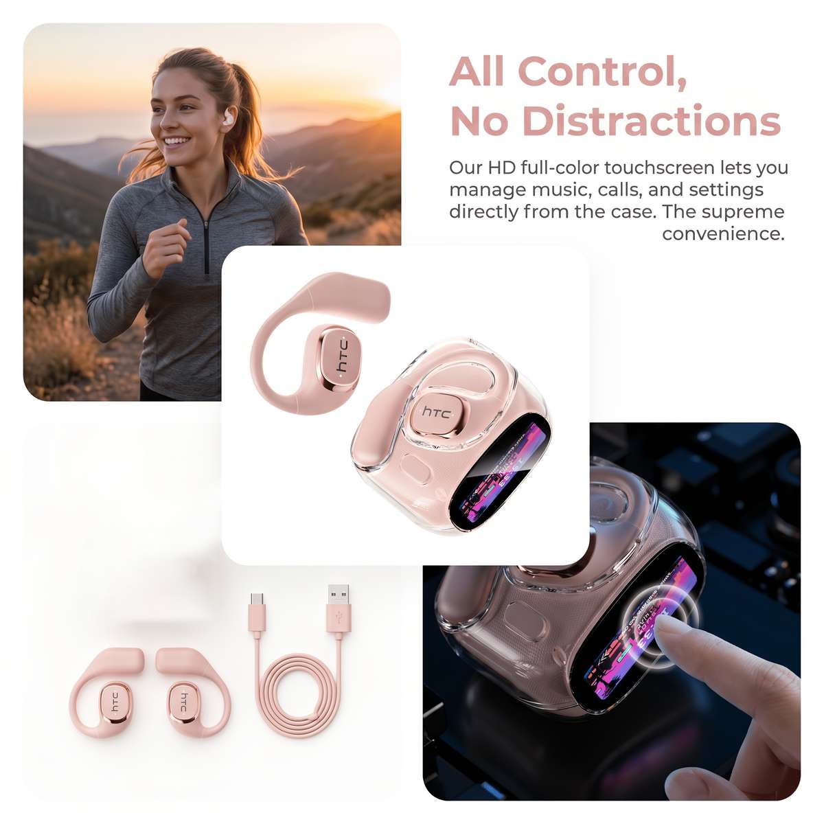 Headset 2 Beige Earphones  Earphone Case  Global Real Time Translation