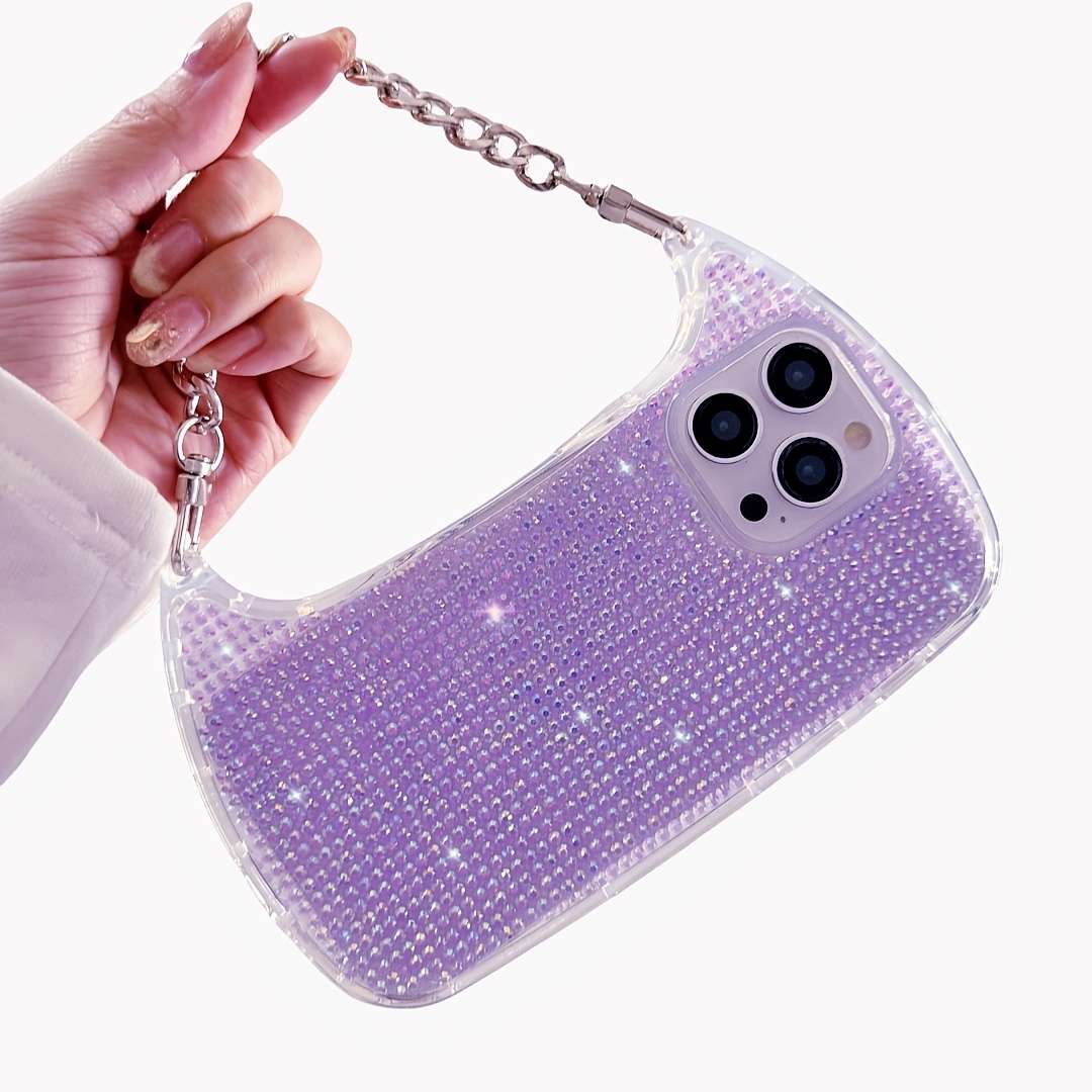 1Pc Silvery For iPhone 16 Plus Luxurious Diamond Phone Case