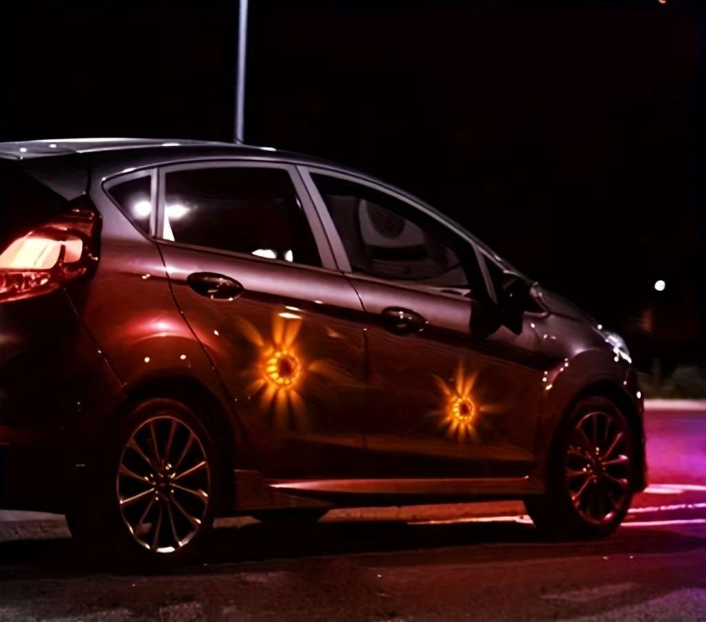 1pc Emergency Light Obstacle Warning Light Rotating Light 12+3 LED Traffic Warning