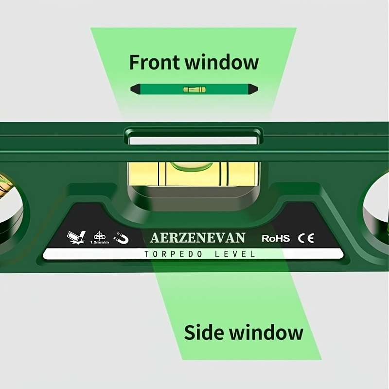 2pcs Mini Torpedo Level Ruler Red
