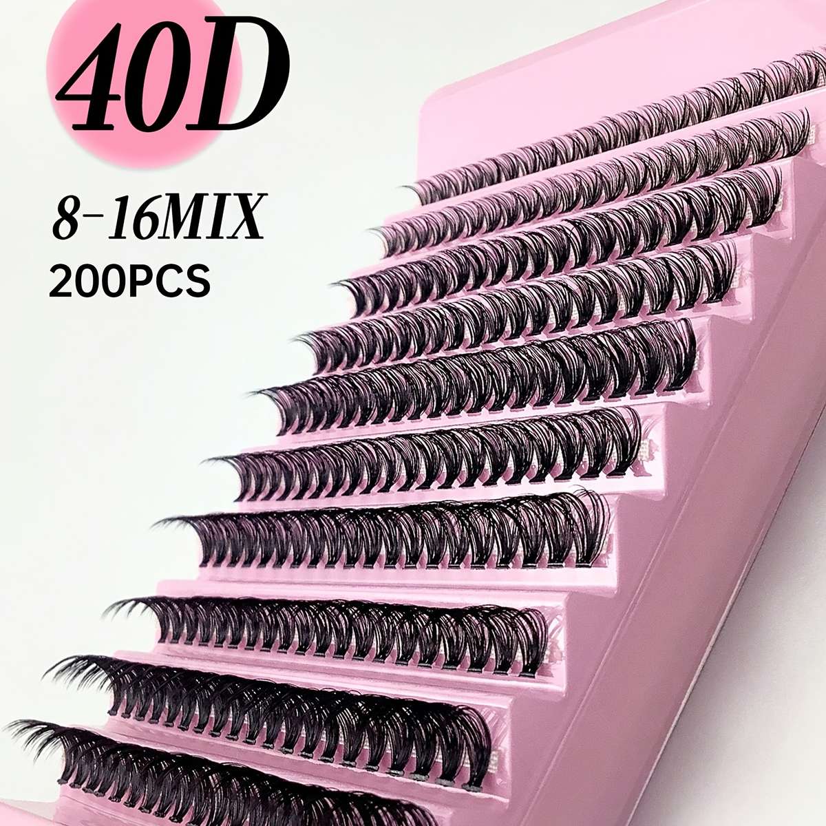200pcs Professional Natural D Curl Mink Lashes Color Cozy Lash40d 200pcs 16mm