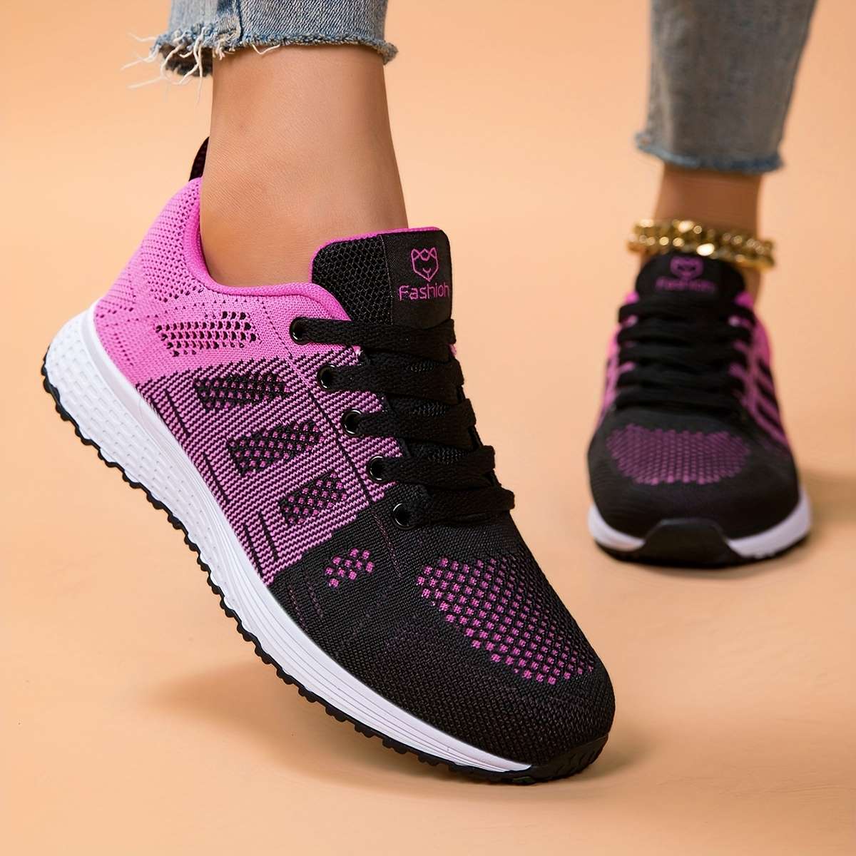 Sneakers Color Black Rose Red Sizeuk 2