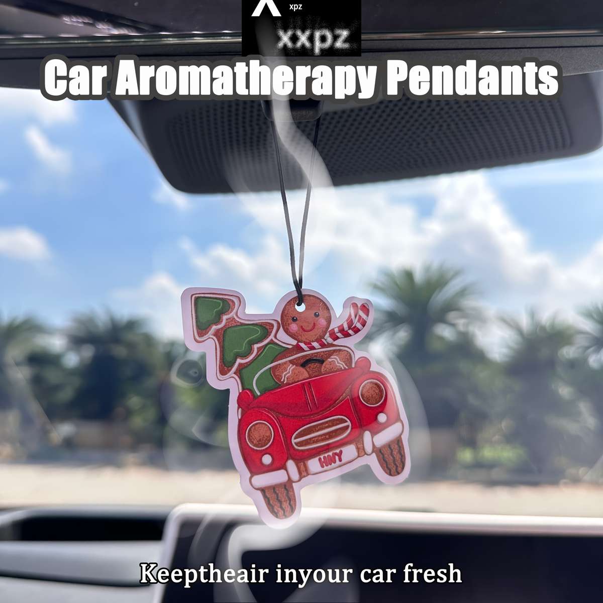 Car Interior Decor Style Gingerbread For Man 3Pcs
