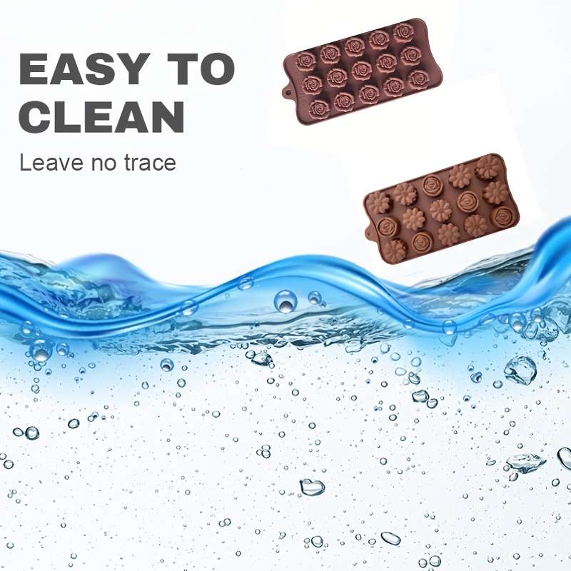 Suitable For Baking Molds Color 2Pcs Chocolate 2Pcs Flowers