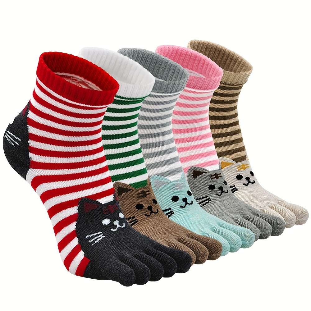 Women S Socks Color Striped Cat Size 49