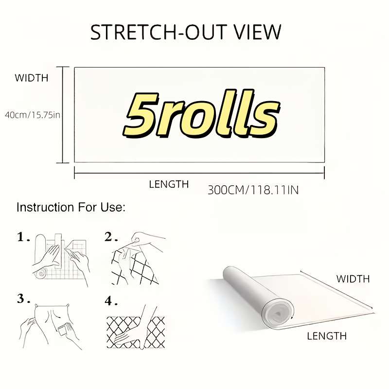 Self Adhesive Floor Stickers M5 5 Rolls 40.01Cm*118.In
