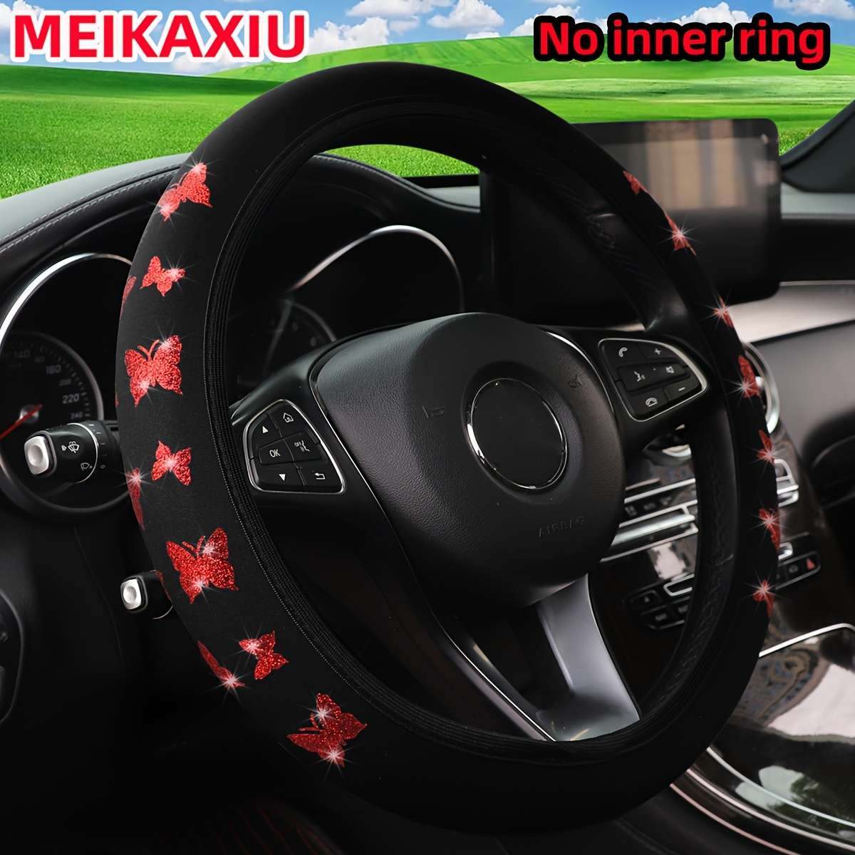 Car Steering Wheel Cover Silvery