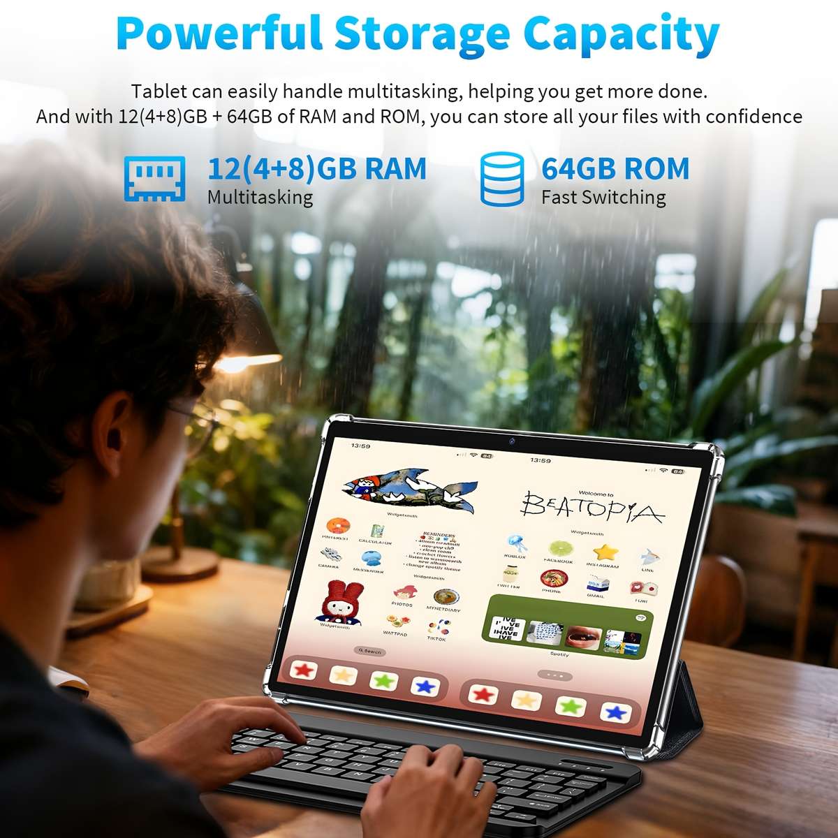 Professional Android Tablet Ram Rom For Entertainment Crystal Clear Screen 12Gb