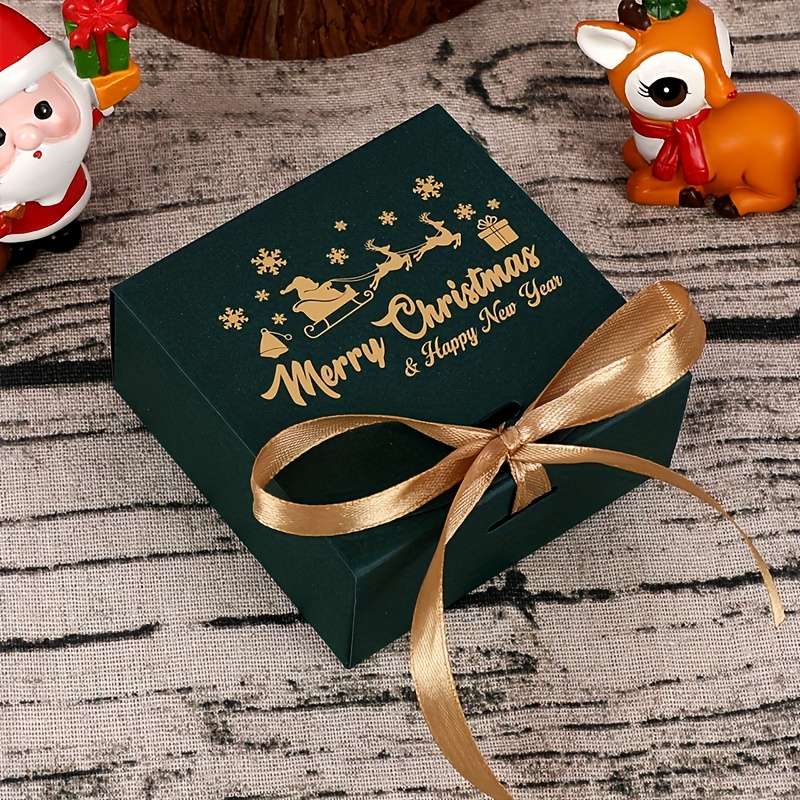 Christmas Gift Boxes Style Red Santa Hat And Deer