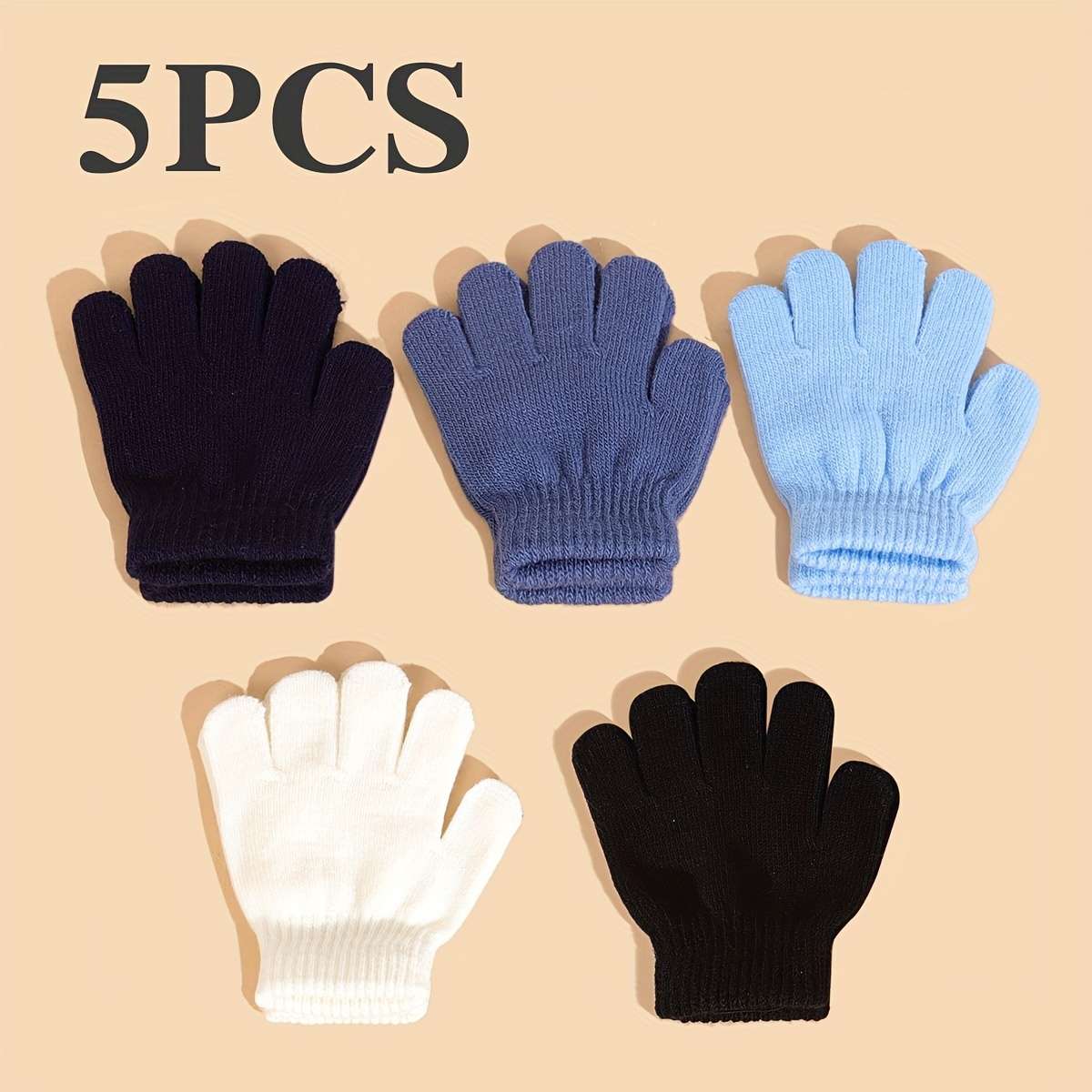 Winter Gloves Color Black White Navy Blue Sky Blue