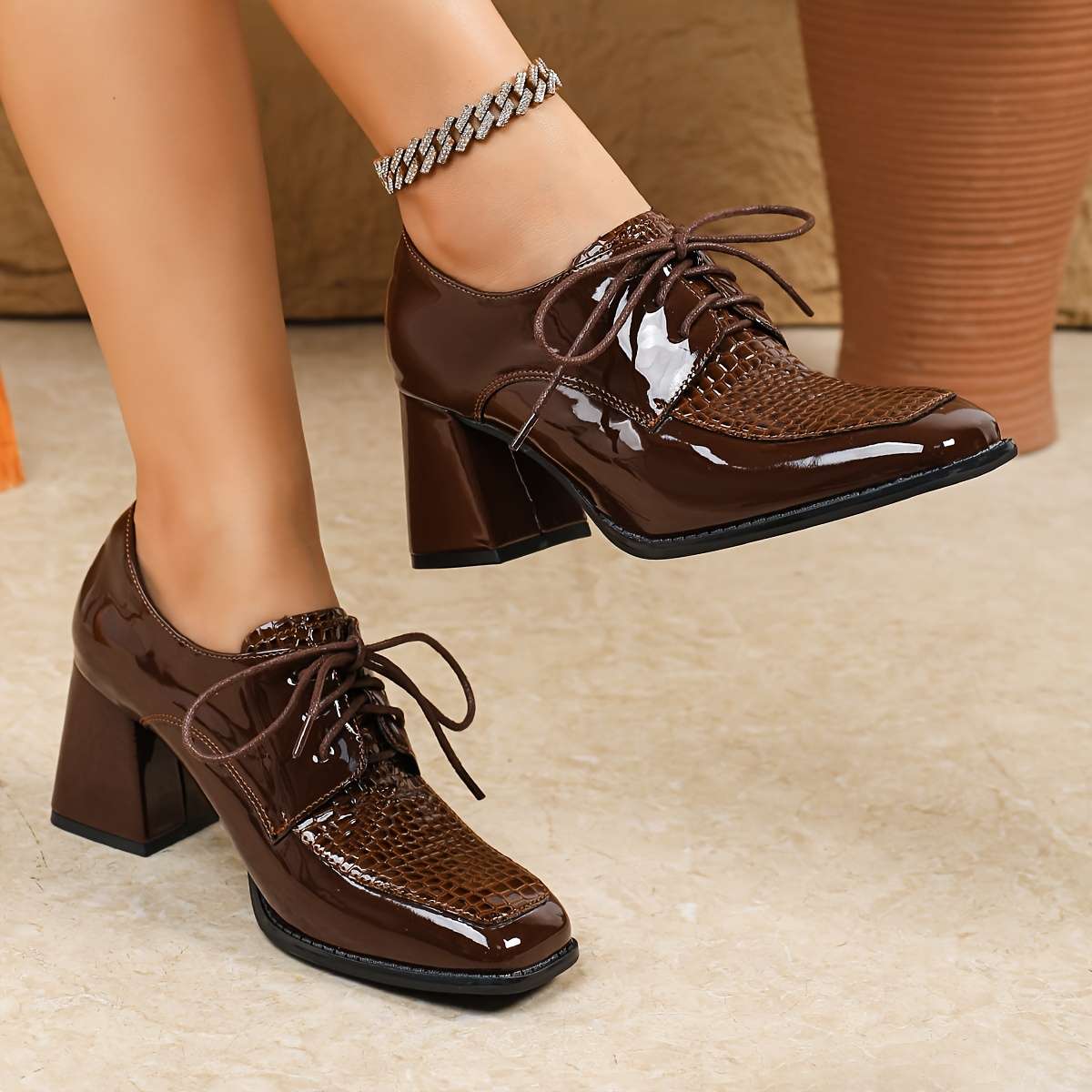 Women S High Heels Color Dark Brown Sizeuk 4.5