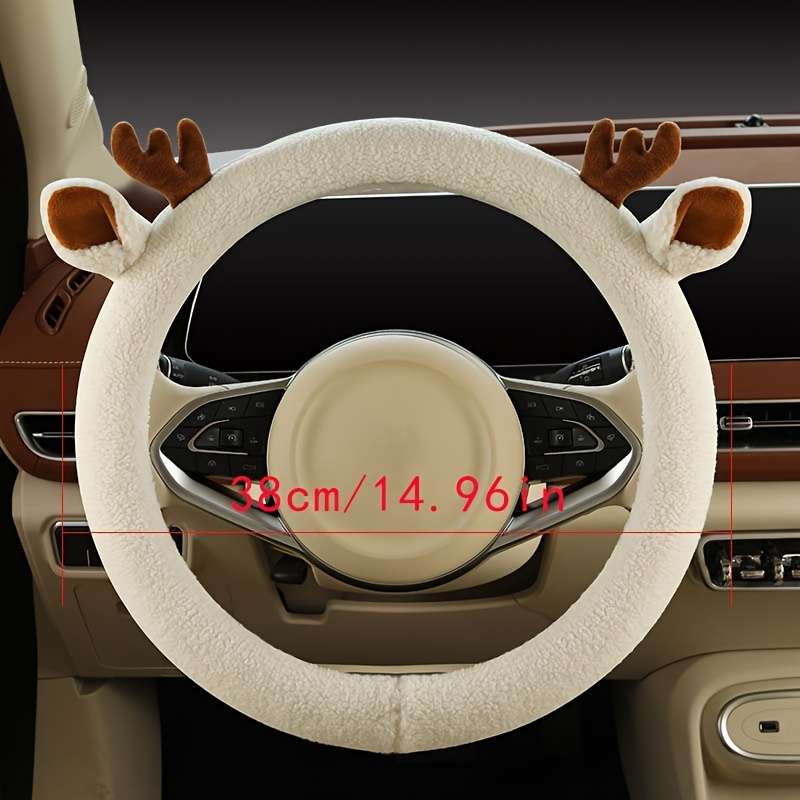 Car Steering Wheel Cover White Model D Type