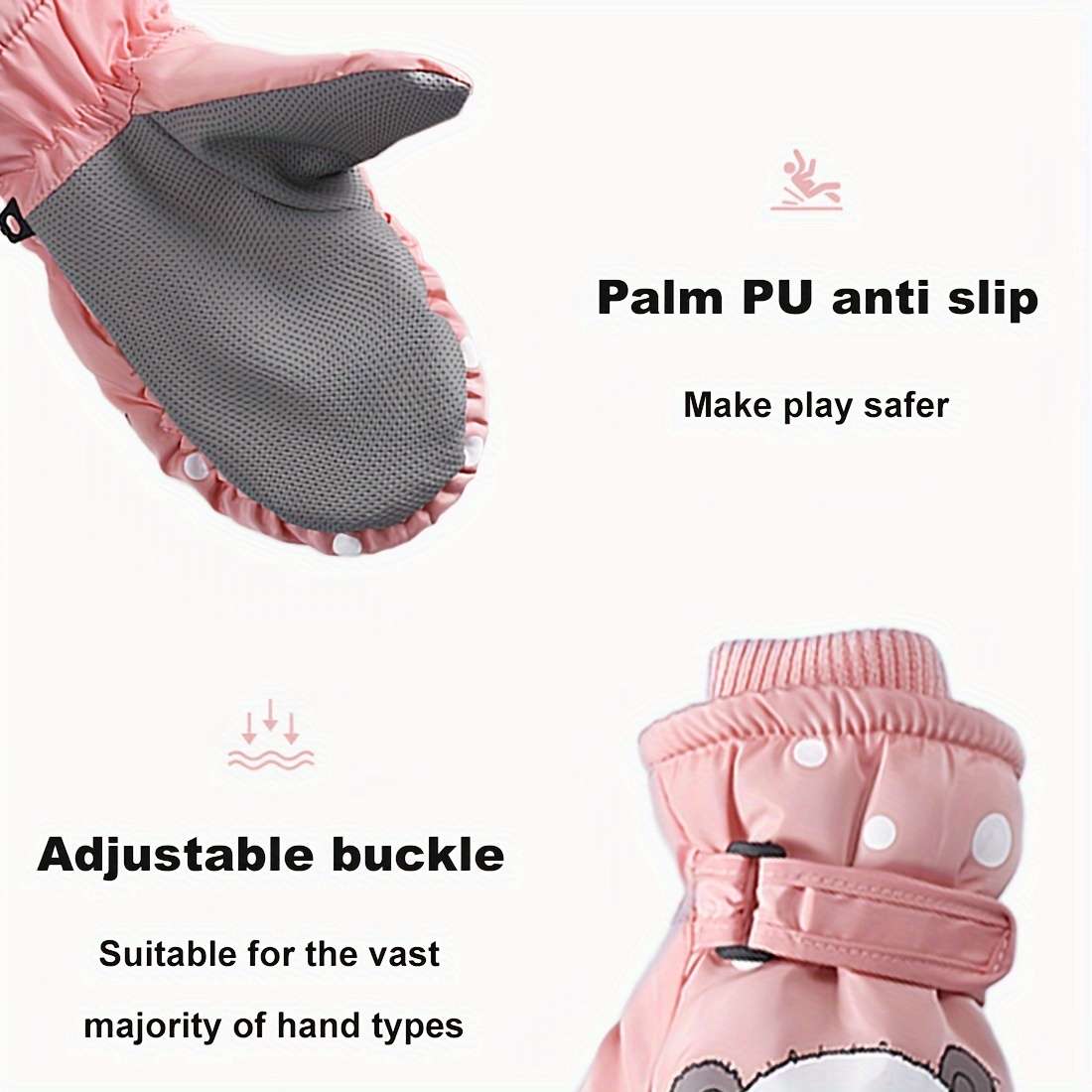 Winter Gloves Color Pink Size Size M  6 To 10 Years Old