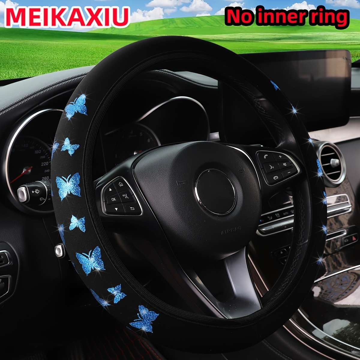 Car Steering Wheel Cover Silvery