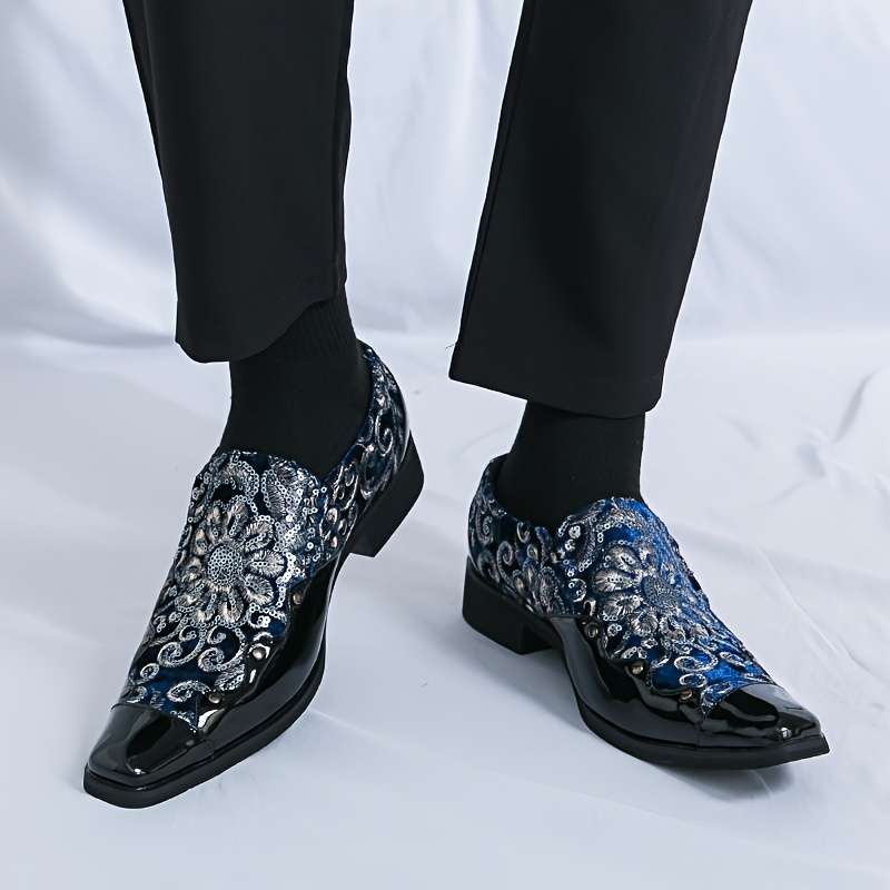 Mens Leather Shoes Color Black Blue Sizeuk 7.5