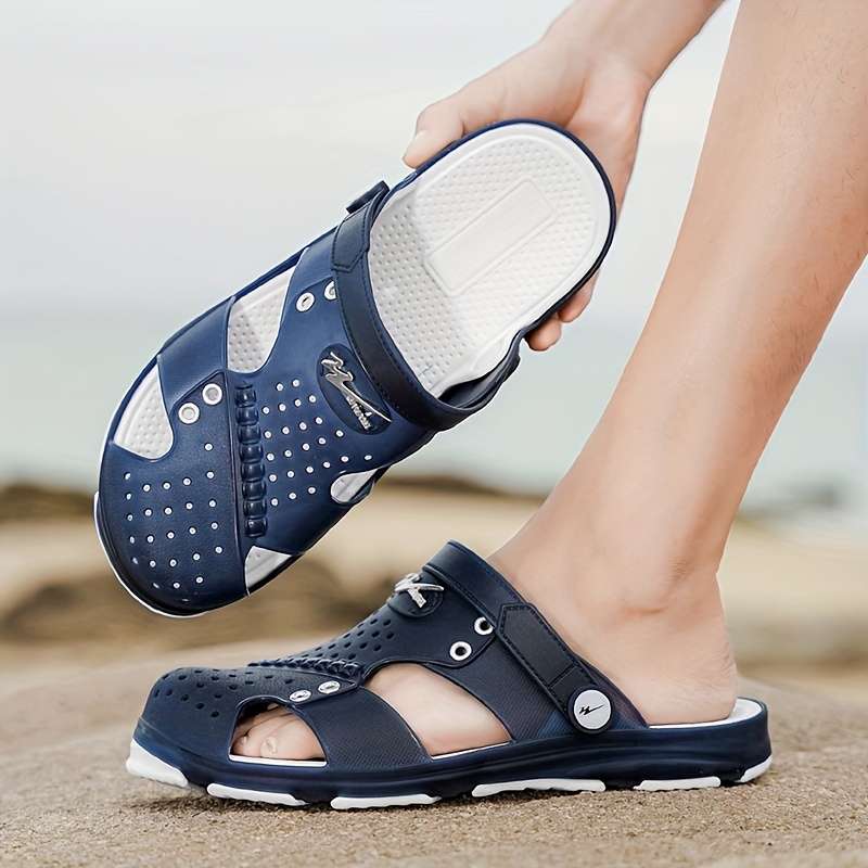 Men Slippers Summer Style Black Size Uk 7