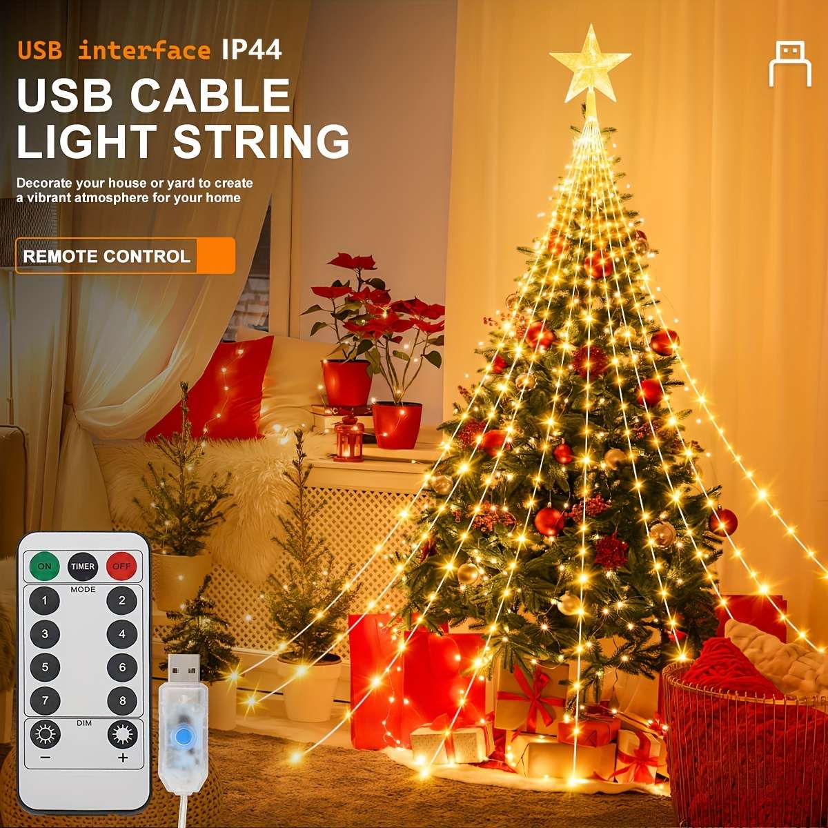 String Lights Color  White  Model3M 282Leds