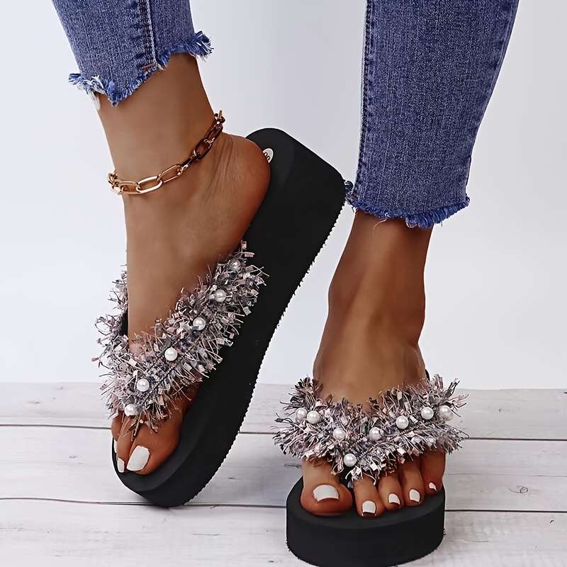 Ladies Summer Flip Flops Black Uk 5