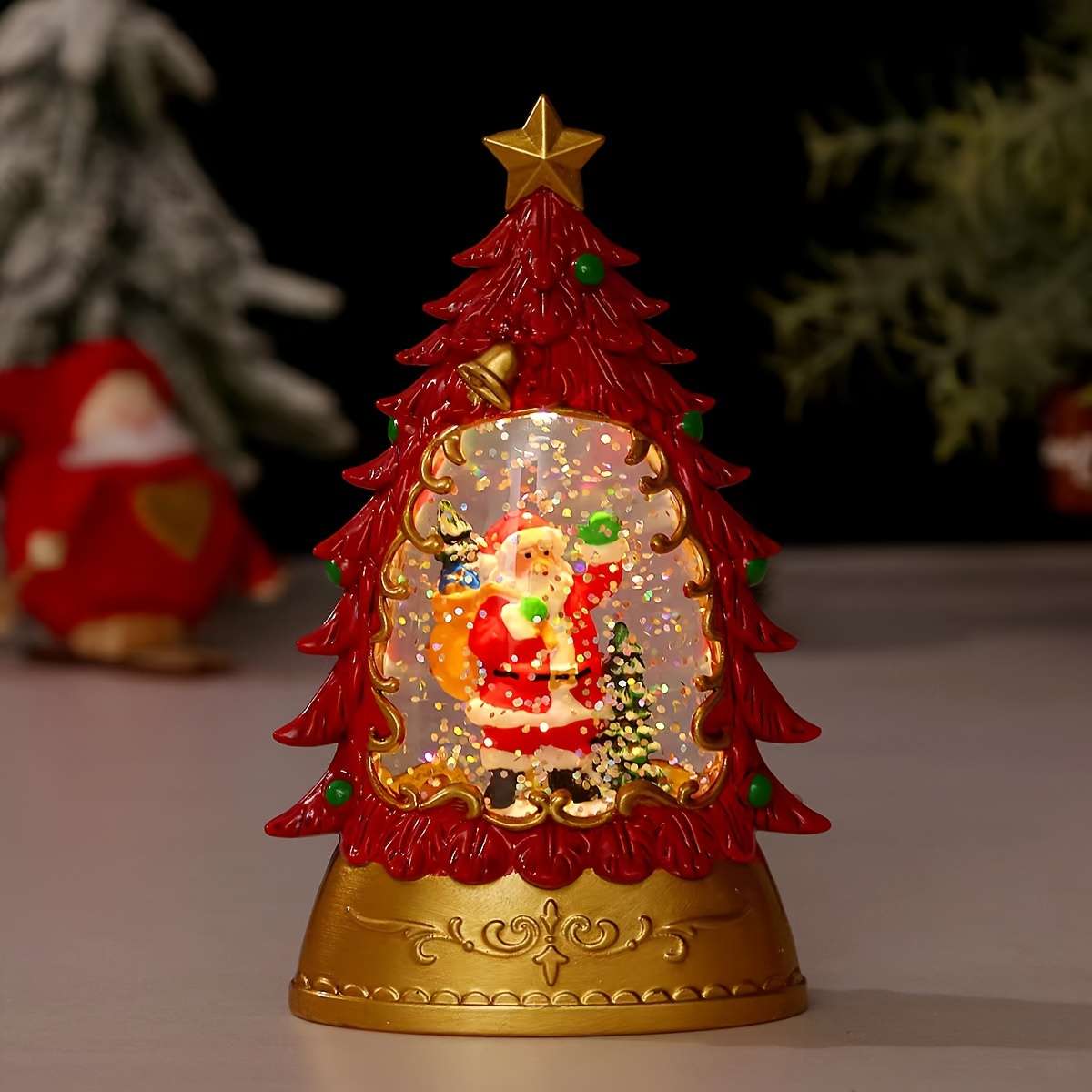 Christmas Lights Red Santa