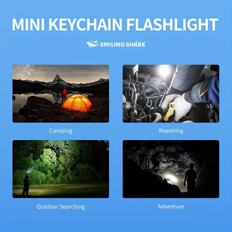 Durable 1Pc High Intensity Led Flashlight Smiling Shark Professional Reliable