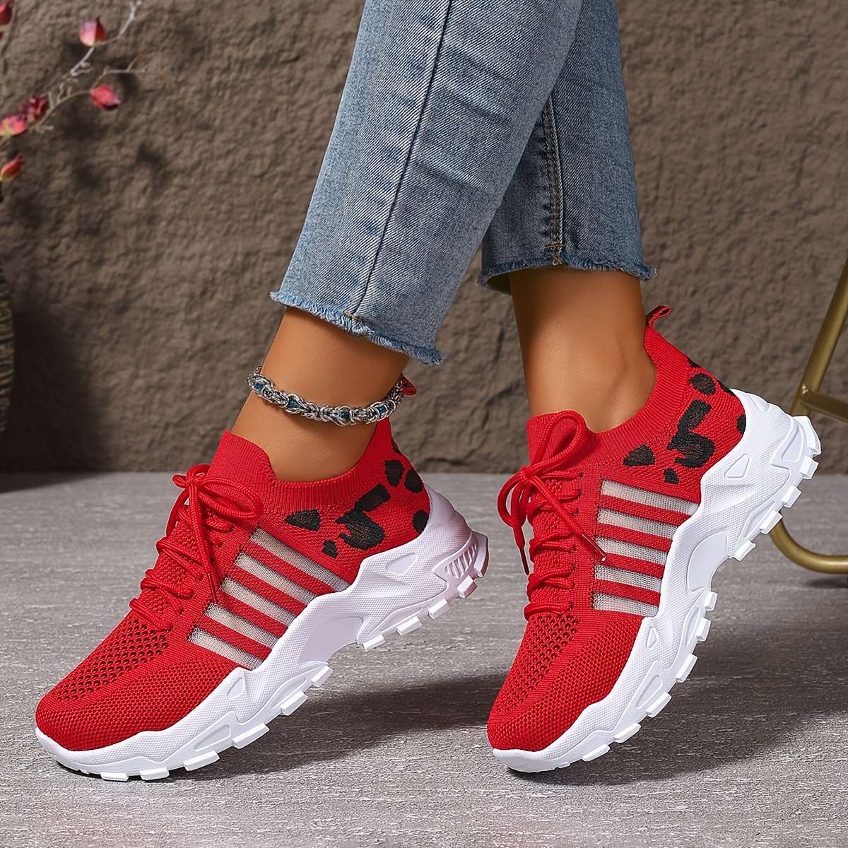 Women S Sneakers Color Red Sizeuk 6