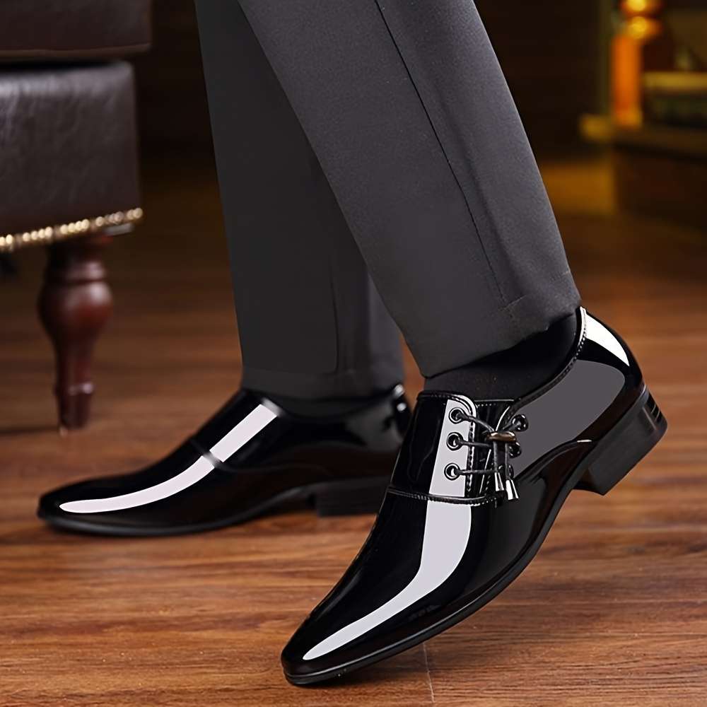 Mens Leather Shoes Color Black Sizeuk 5.5