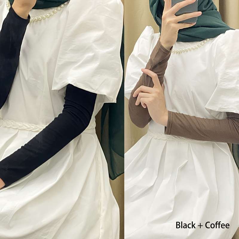 Sunscreen Sleeves Color 2 Pair Packcoffee Black