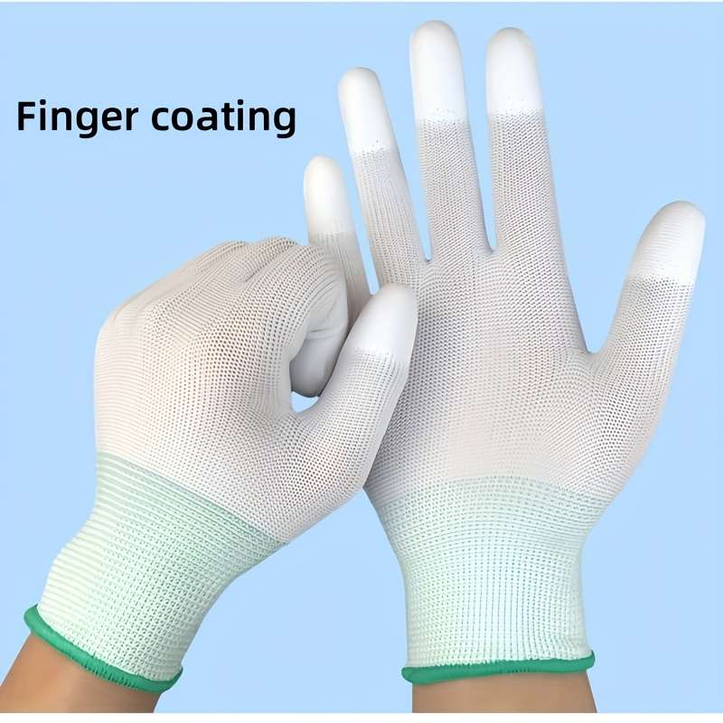 Work Gloves Color White Green Edge Quantity2 Pairs