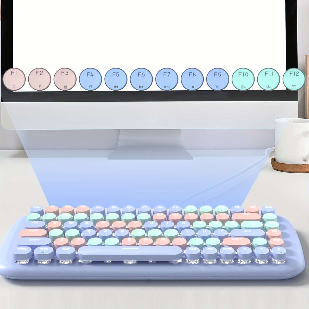 Keyboard Color Sky Blue Mixed Colors