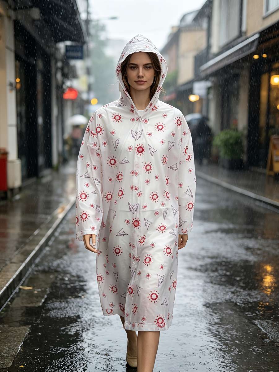 Raincoat White Size Asian Onesize