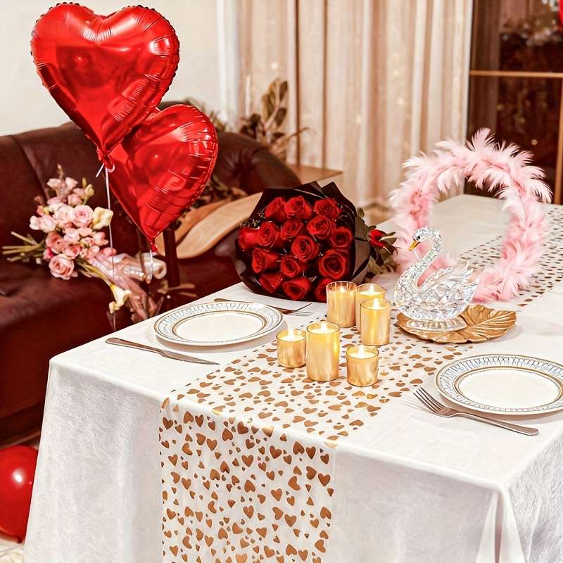 Wedding Supplies Color Shiny Silvery Little Heart Quantity S28Cm*275Cm