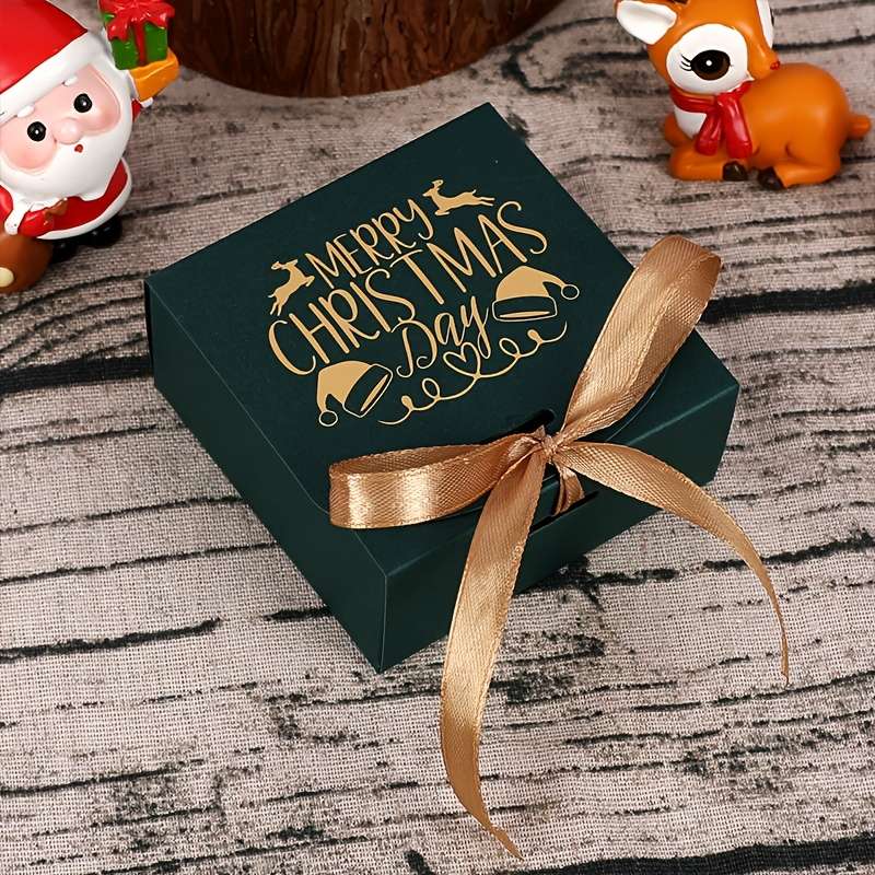 Christmas Gift Boxes Style Red Santa Hat And Deer