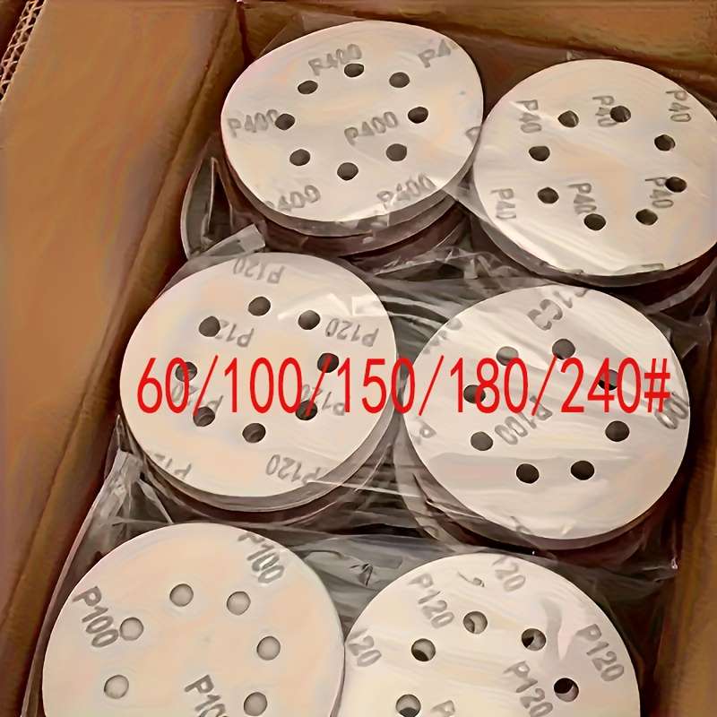 100 Sheets Of 5-Inch 8-Hole Sandpaper